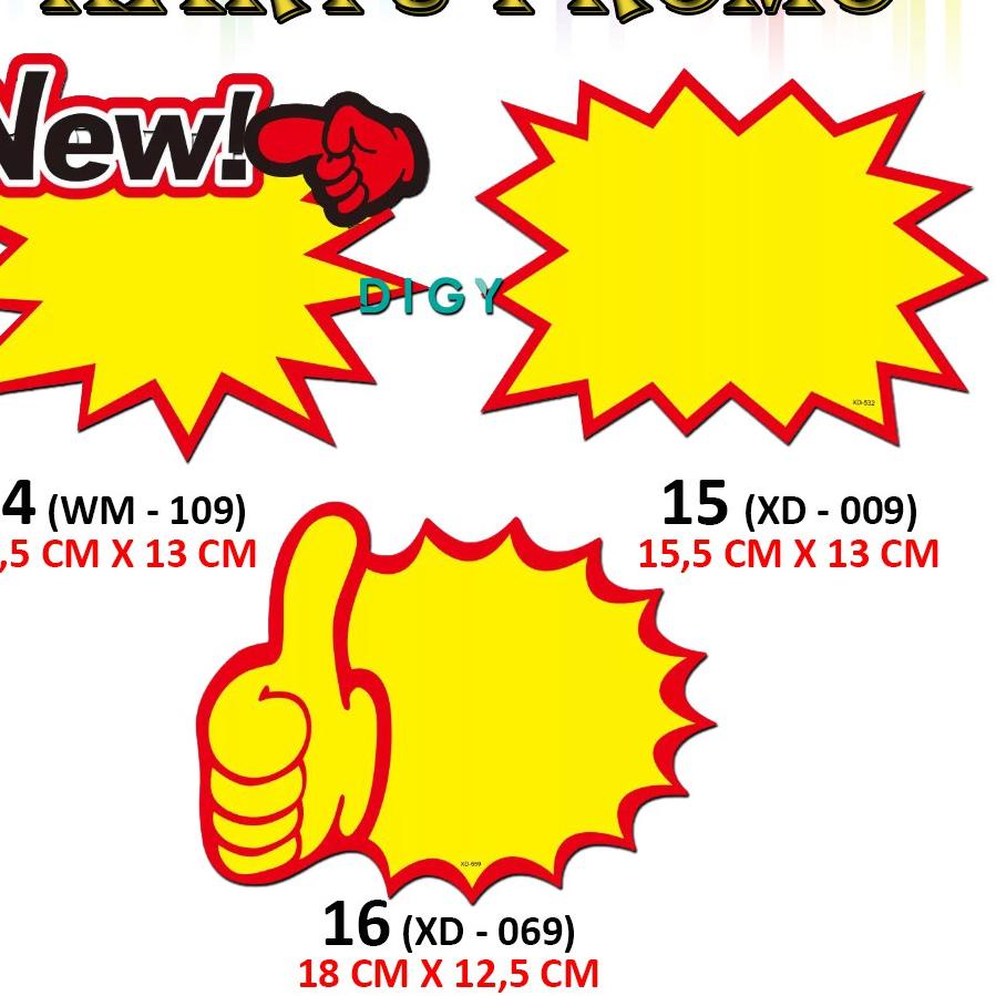 

➡️ [5 pcs] Label Harga Pop Bahan Kertas 1-16/ Untuk Promosi Kertas Harga Promo/ Kartu Promosi