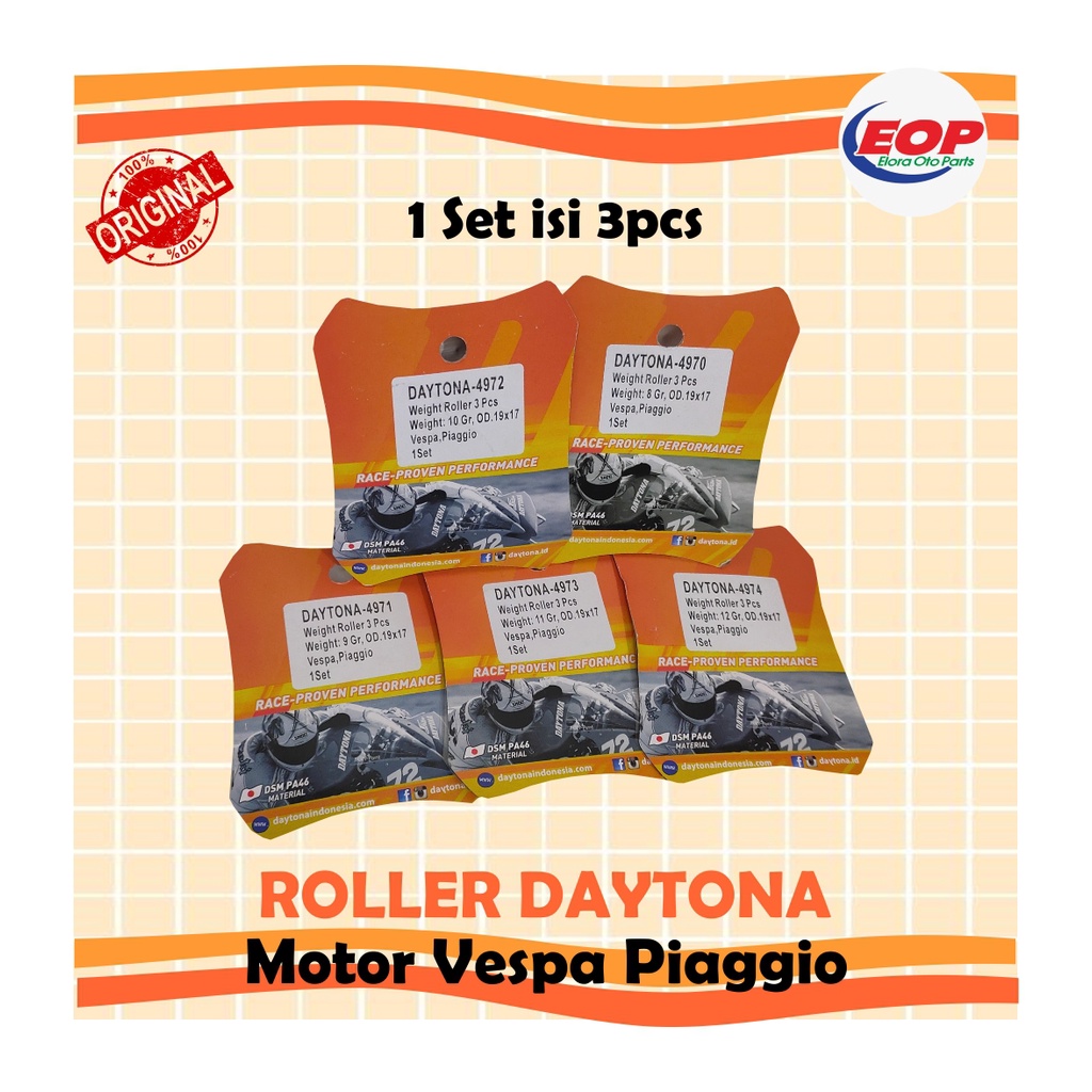 Daytona Roller Vespa Piaggio; Primavera; Sprint; GTS 8,9,10,11,12 gr