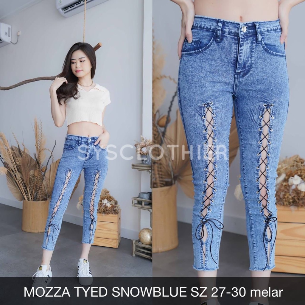 CELANA JEANS WANITA MOZZA TYED SNOWBLUE