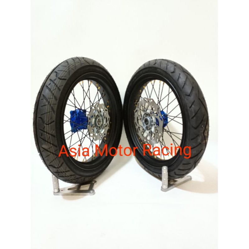 Paketan Velg Supermoto Super moto CRF Klx Dtacker Bf 150 Paketan Velg XD Tromol Jari2 Piringan Set