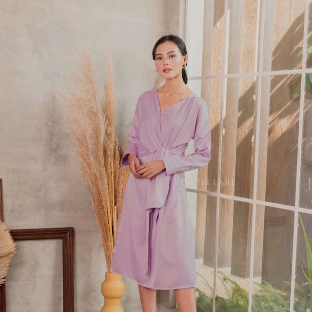 AUDRIELLE - DRESS PARTY/ SILK DRESS /LILAC DRESS SILK / BAJU CUSTOM SIZE/ CURVY SIZE DRESS / DRESS P