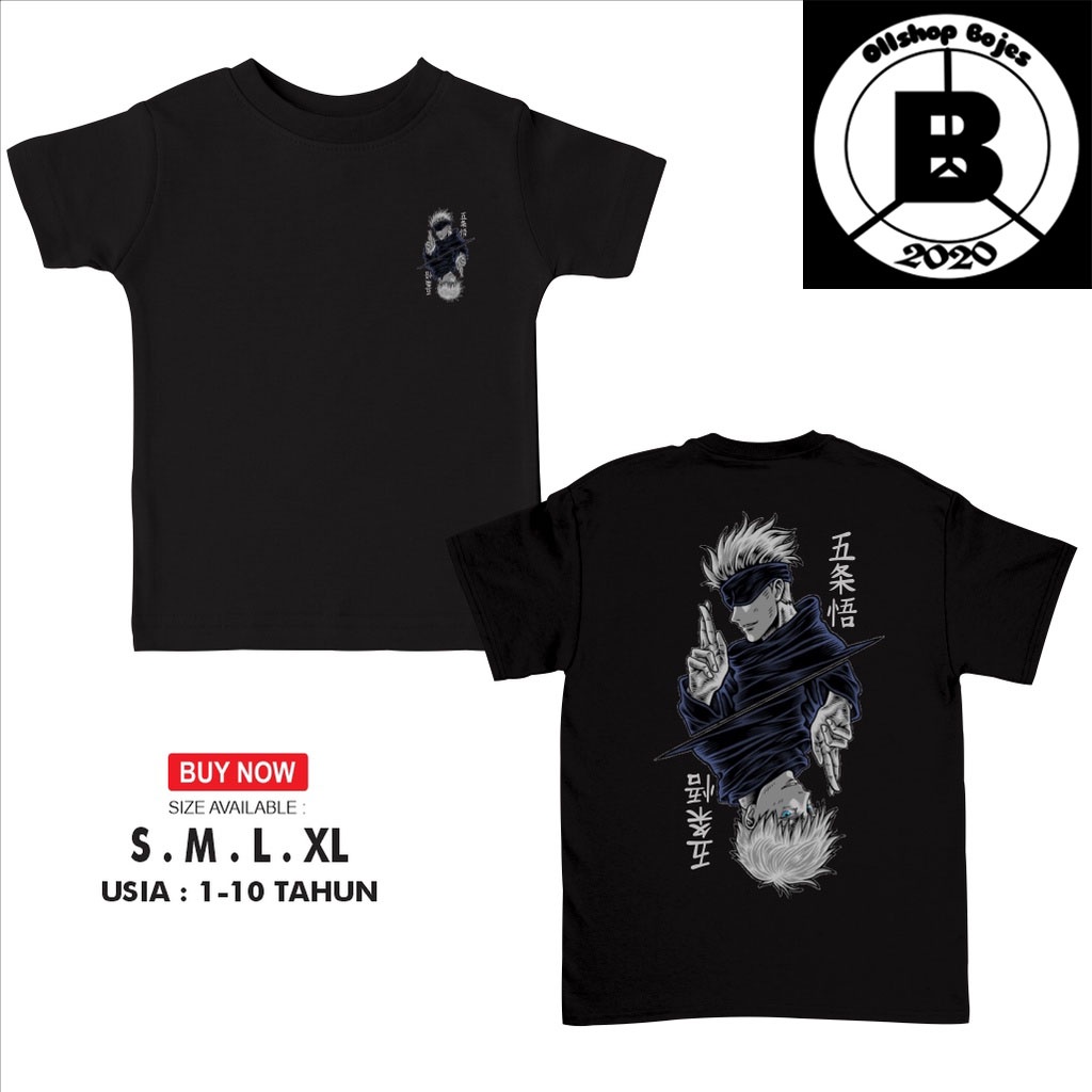 Kaos Anak - Anak / Baju Jujutsu Kaisen Gojo SATORU - Ollshopbojes