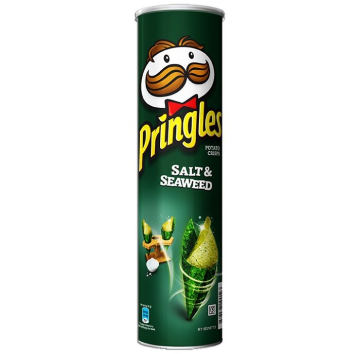 

Keripik kripik kentang Pringles potato chips original salt seaweed hot spicy sour cream keju 107gr