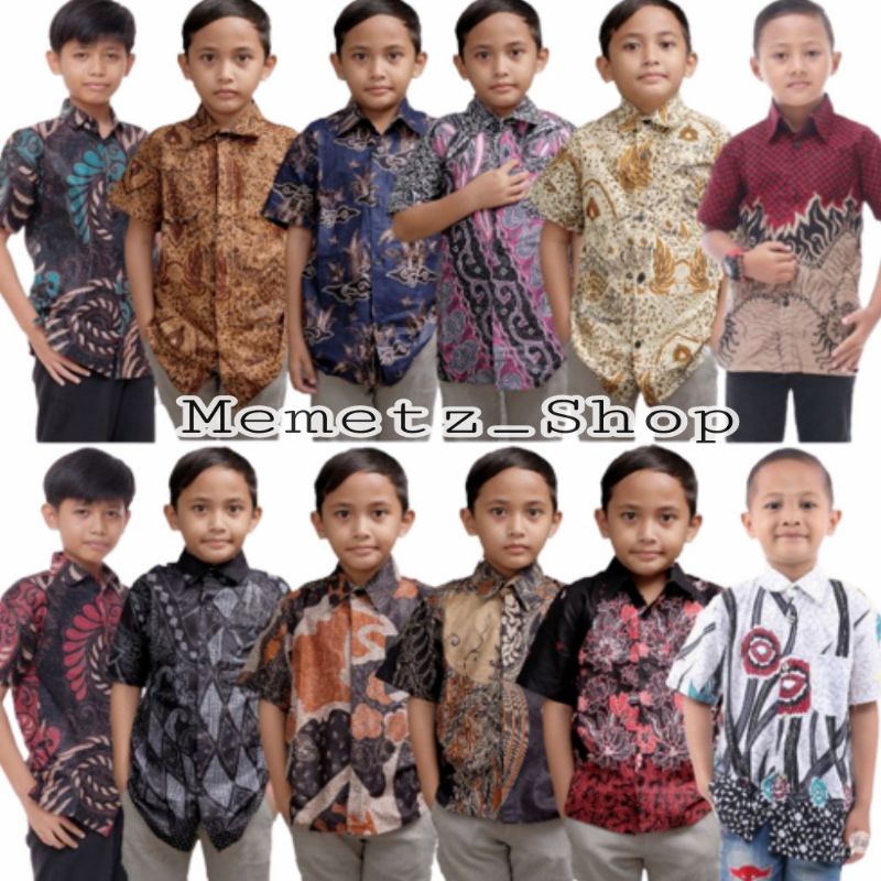 Usia 4-12 Tahun|KEMEJA BATIK ANAK|HEM ANAK LAKI LAKI LENGAN PENDEK MOTIF BATIK ANAK ANAK