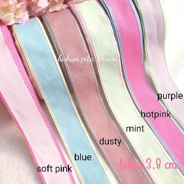 Pita Kain Lis Satu Warna Jelujur 3,8 cm per yard (90 cm)