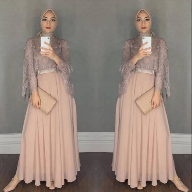 gamis kebaya brukat modern/Gamis Pesta/Gamis Modern/Kebaya Modern/Gamis Brukat/kebaya muslim/gamis L