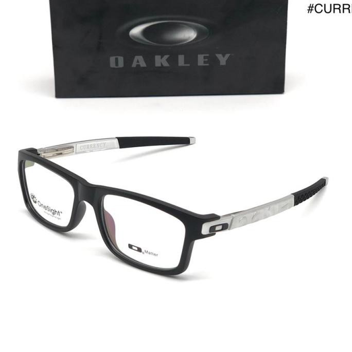 Frame Kacamata Minus Anti Radiasi Oakley Currency Black List Silver