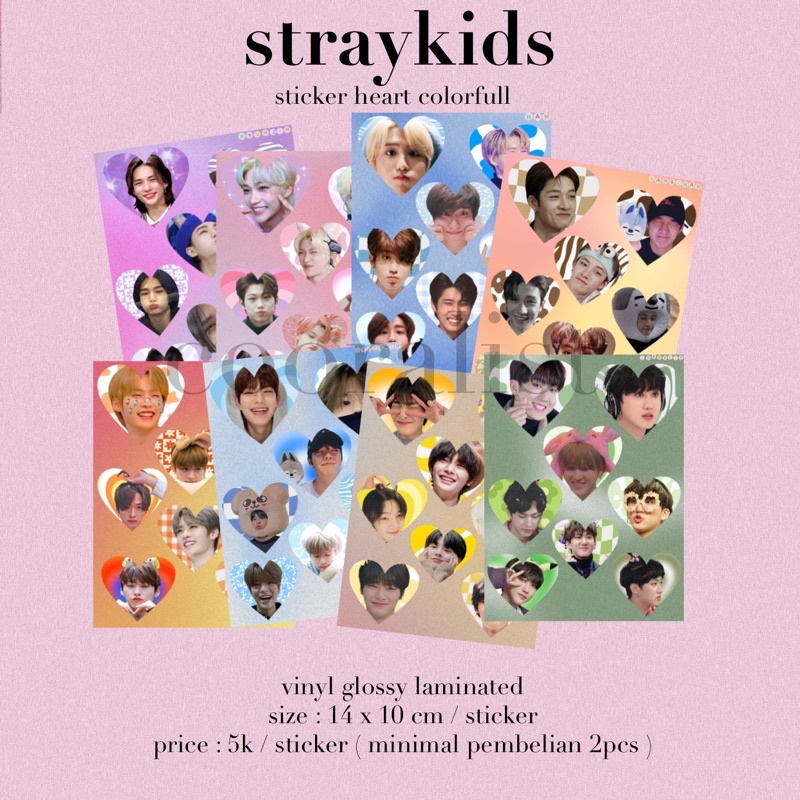 sticker kiss cut Straykids heart colofull