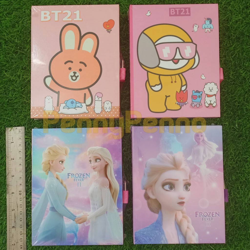 

Buku Diary Gembok Kunci / Buku Diary Kode + Pulpen Motif Karakter