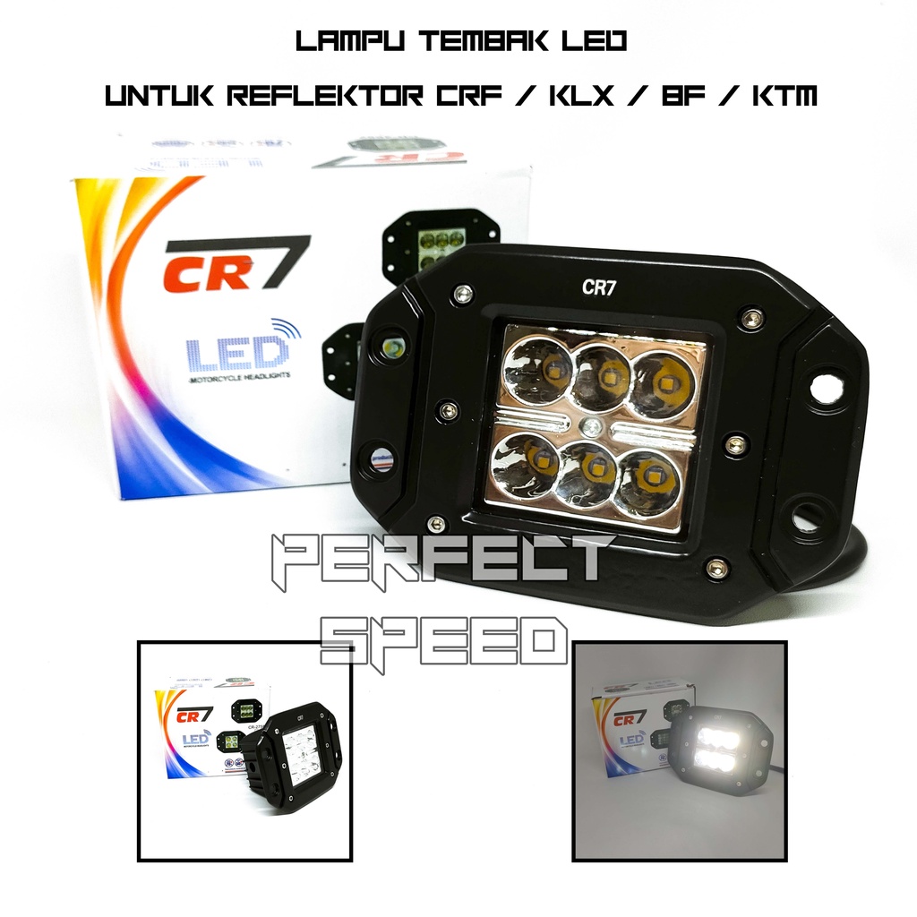 LAMPU TEMBAK MOTOR / MOBIL 6 MATA LED CREE BISA UNTUK REFLEKTOR KLX / CRF / BF / KTM / BAMPER MOBIL