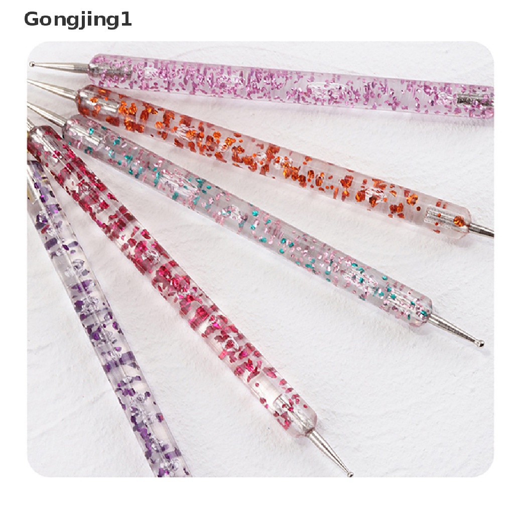 Gongjing1 1 Set Brush Pen Dotting Gambar Desain Nail Art Uv Gel