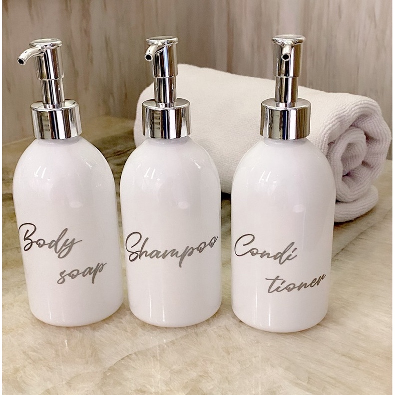 botol 250ml NEW silver PLATINUM LUXURY. aesthetic bottle refill tempat sabun mandi cair pump estetik