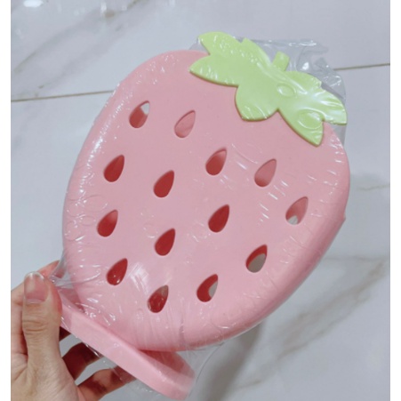 OS Tempat Tirisan Sendok Garpu Motif Strawberry / Tempat pensil stationary Multifungsi Serbaguna