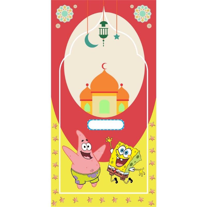 SAJADAH SOUVENIR  HADIAH ANAK CUSTOM NAMA GRATIS + BUSA FREE TERMURAH || SOUVENIR SAJADAH TRAVEL MOTIF ANAK-ANAK LUCU ( SAJADAH KANVAS - 1LAYER) Sajadah Anak KARAKTER GRATIS Custom Nama Sajadah Anak Laki Laki Sejadah Karakter Gratis Custom Nama-Spongebob