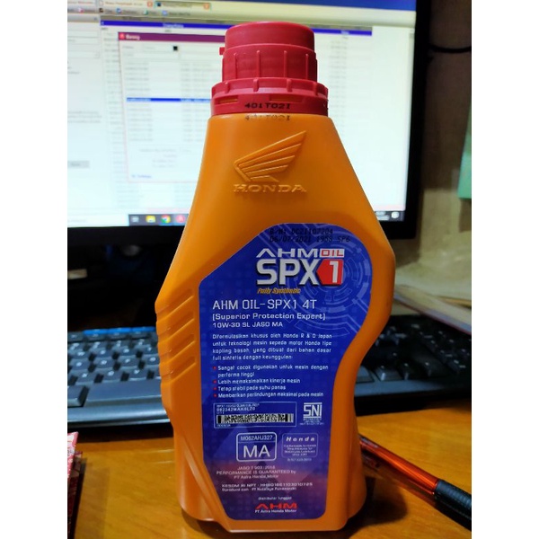 Oli AHM SPX1 SPX 1 10W-30 800ml Pelumas mesin AHM Oil motor Honda 0.8 Liter original