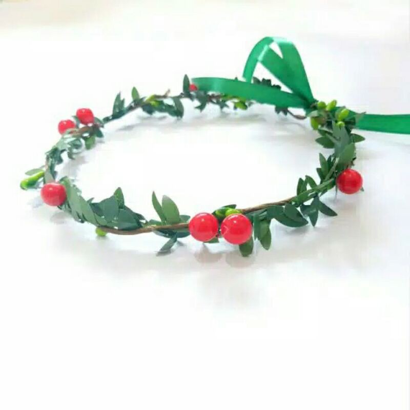 Flowercrown - Simple flower crown / Mahkota bunga red / bandana / headpiece / Crown pengantin