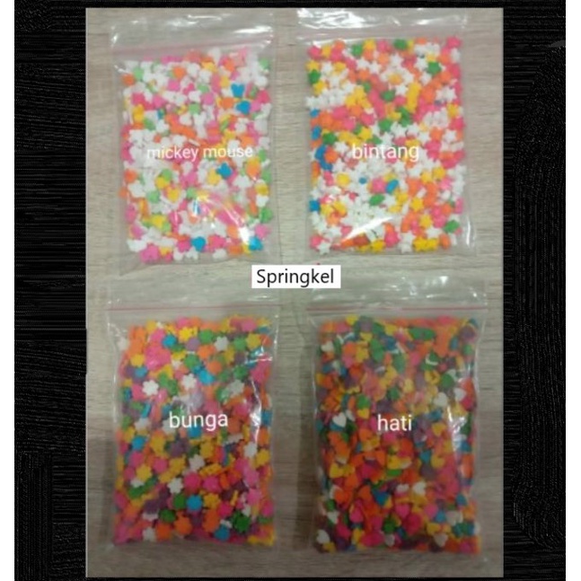 

Springkel Gumpaste Hati Bunga Bintang Mickey Hiasan kue tart