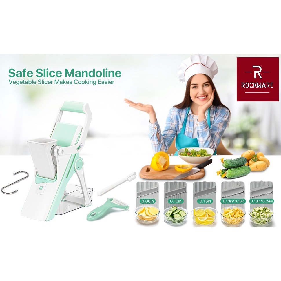 ROCKWARE RW-MS01 - Safe Mandoline Slicer - Alat Potong Dapur Serbaguna