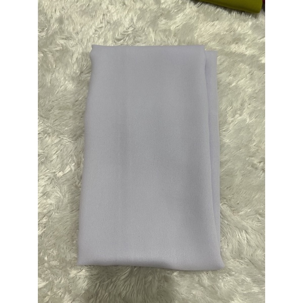 selendang sifon cref warna buah naga-Putih
