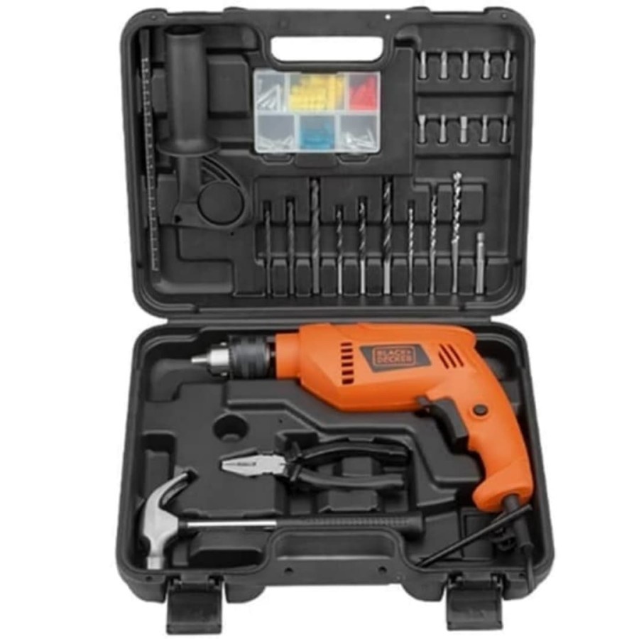 Black Decker Mesin Bor Beton 13 mm HD 555 Satu Set Komplit