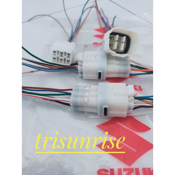 soket connector DLC 6 pin Suzuki dan Kawasaki sepasang.