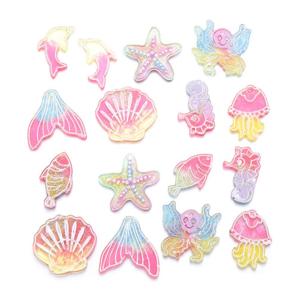 Preva Anting Cetakan Resin Menjuntai Handmade Ubur-Ubur Hewan Alat Membuat Perhiasan Hippocampus Resin Silicone Mold