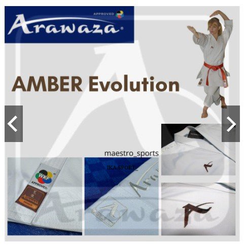 (ARZ) BAJU Karate ARAWAZA Amber EVOLUTION - WKF Approved