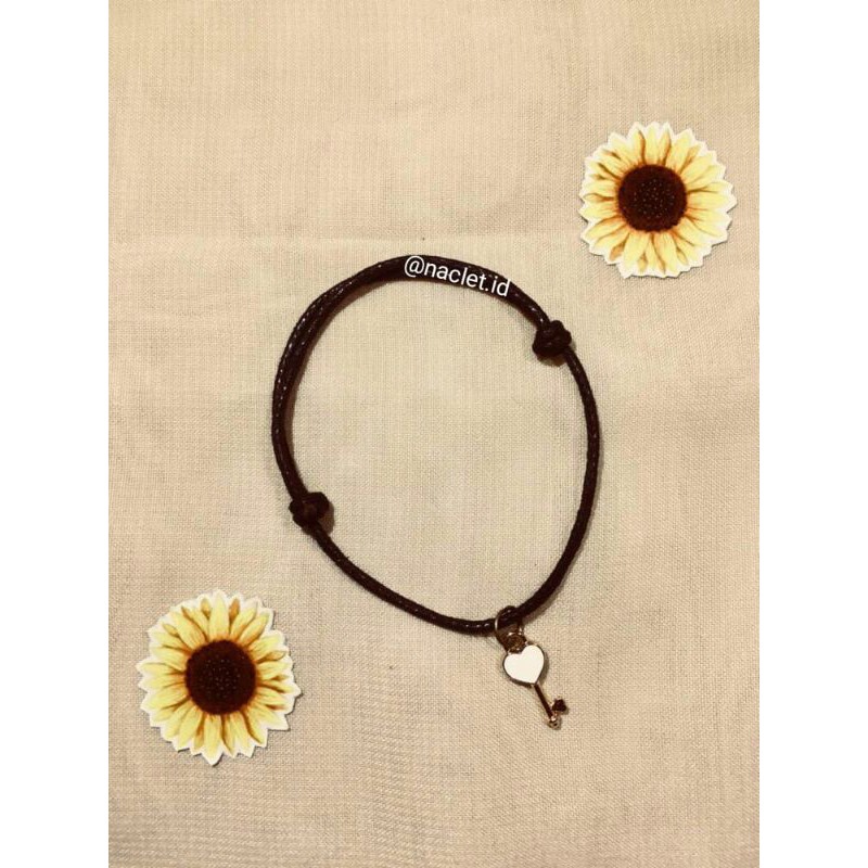 GELANG TALI COUPLE KEY HEART(KUNCI HATI)