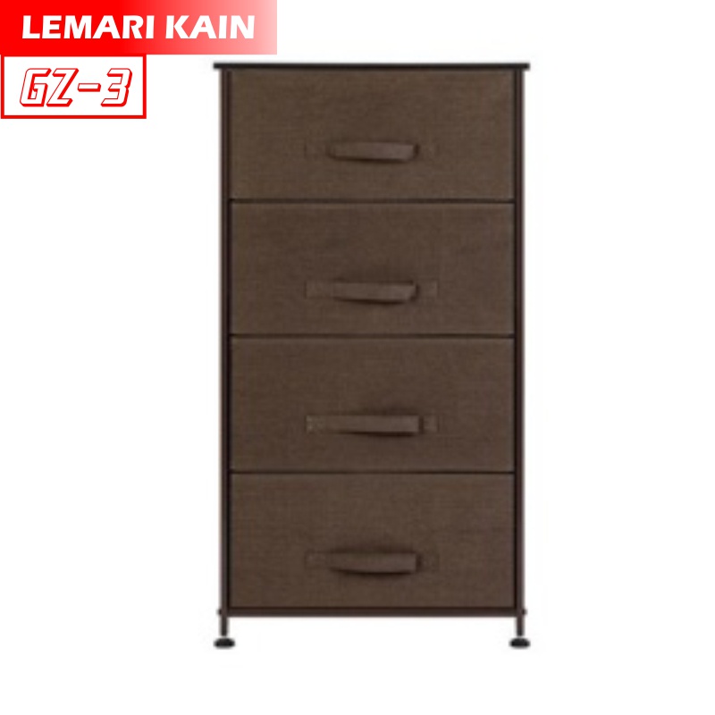 Lemari Sisi Ranjang 4 Laci Kain Linen Portable Kode Gz-3 - ORANGEHOME