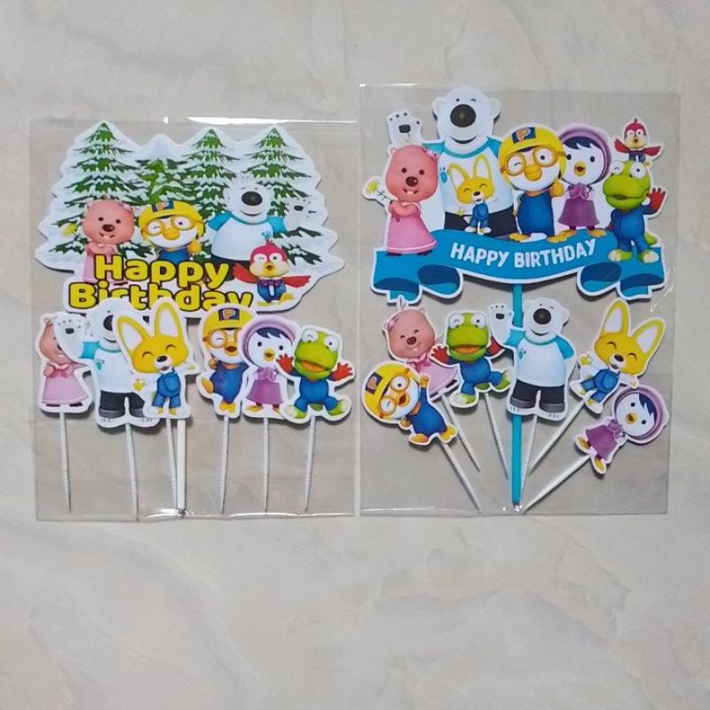 Topper ulang tahun/hiasan kue tart PORORO
