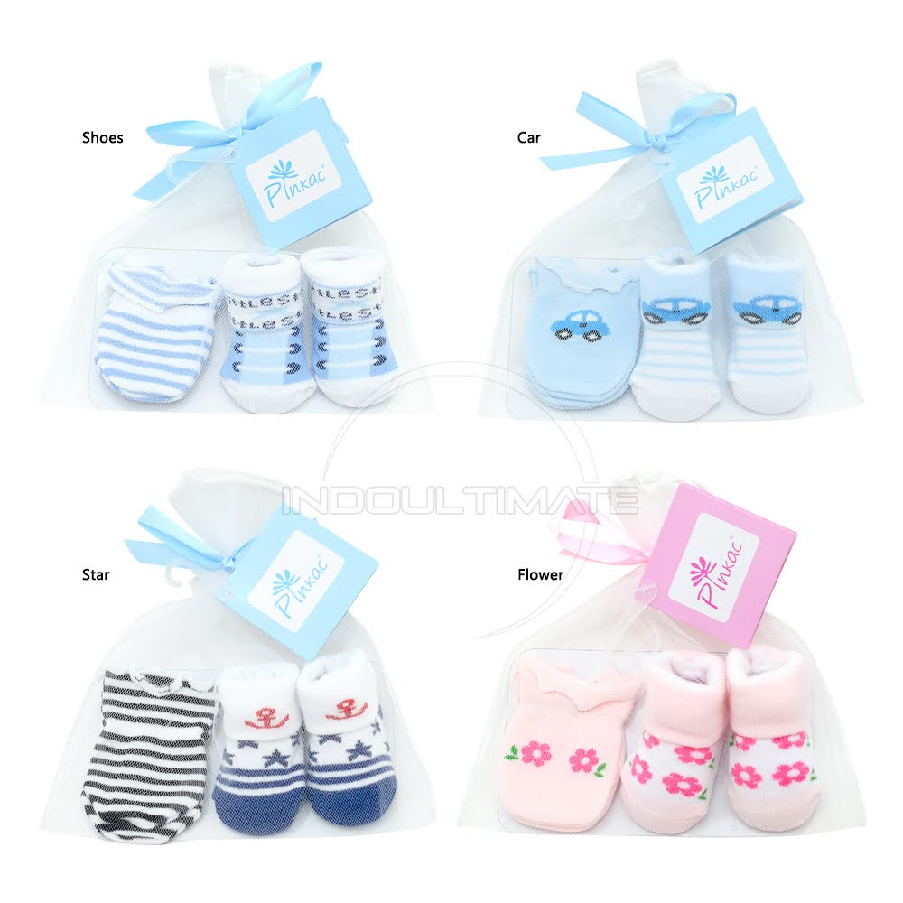 2in1 Set Kaos Kaki Bayi + Sarung Tangan Bayi KKA-029 Newborn Baru Lahir Baby Socks