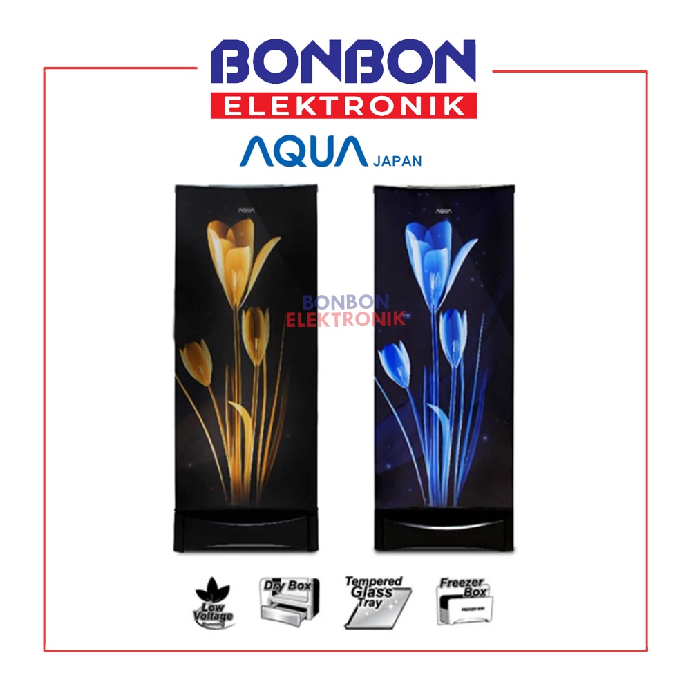 AQUA Kulkas 1 Pintu AQR-D190(LB)/(LK) / AQRD 190 / 190LB 190LK Motif Bunga Series
