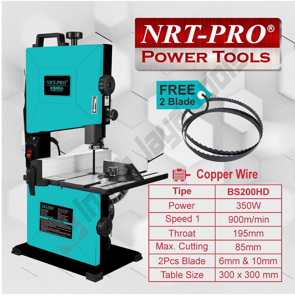 NRT PRO BS200HD Mesin Band Saw 8 Inch Gergaji Kayu 