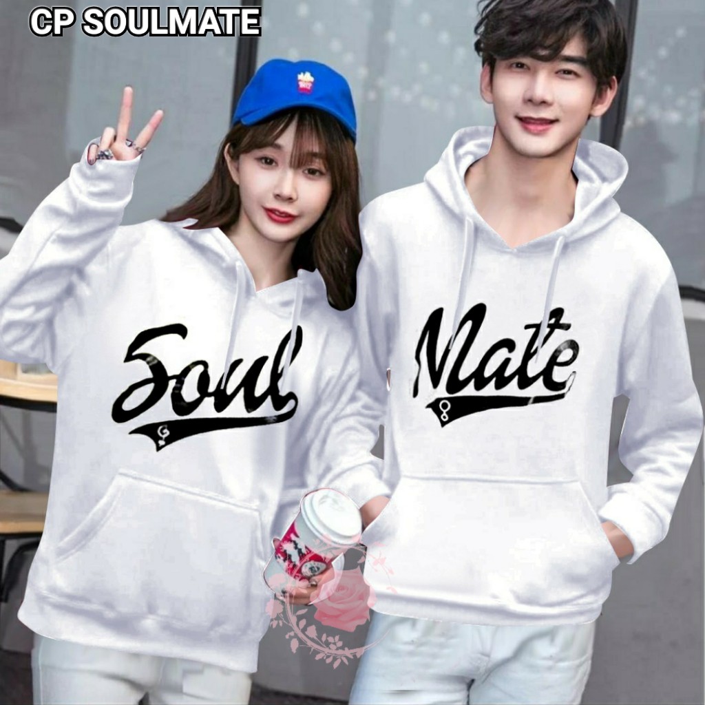 ZRS [COD] + [GRATIS ONGKIR] Sweater Couple Soulmate / Sweater Couple Pasangan/ Sweater Hoodie Couple