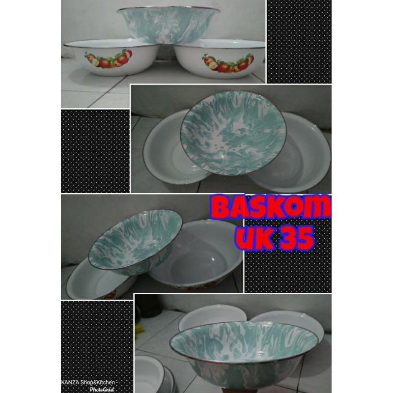 baskom enamel tebal/mangkok besar/baskom