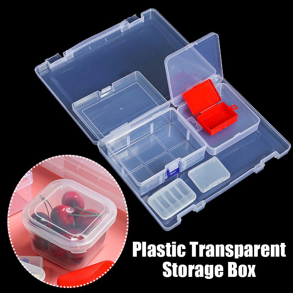 Solighter Storage Box Persegi Bening Rumah Organisasi Plastik Pill Storage Supply