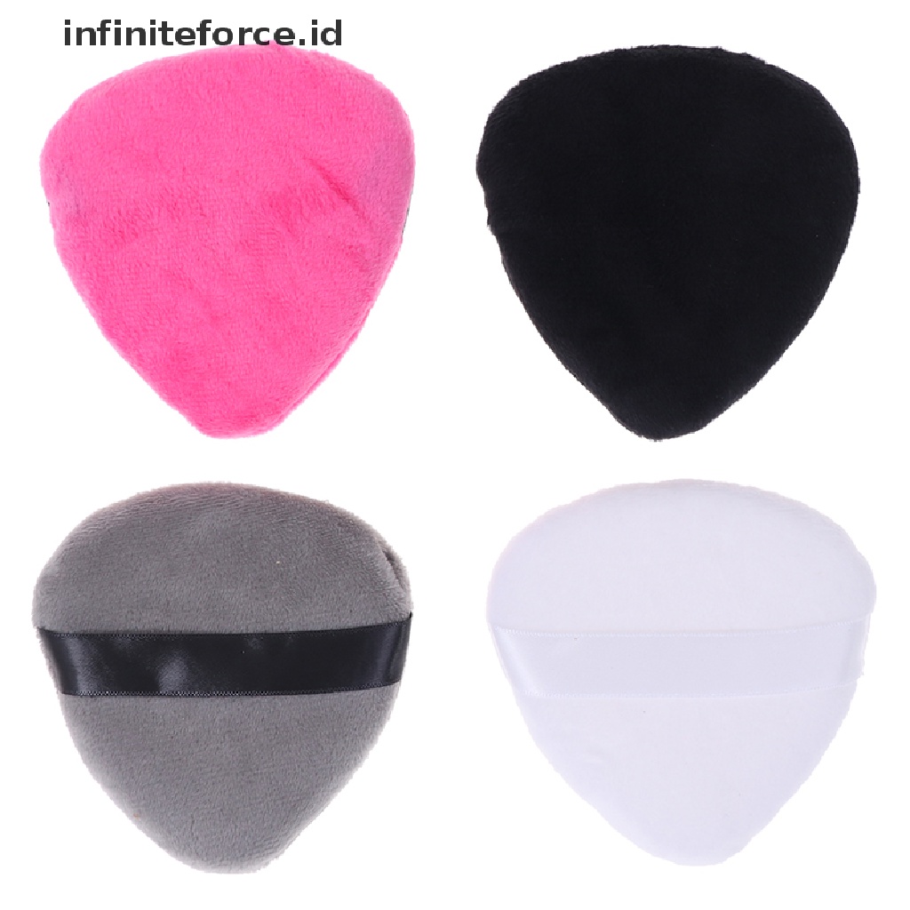 Infiniteforce.id Spons Puff Mini Bentuk Tetesan Air Bahan Katun Satin Velvet Untuk Makeup / Kosmetik Wanita