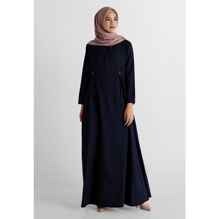 PREMIUM TUFINE - GAMIS WANITA GAMIS KEKINIAN - AZEEZA DRESS NAVY - S