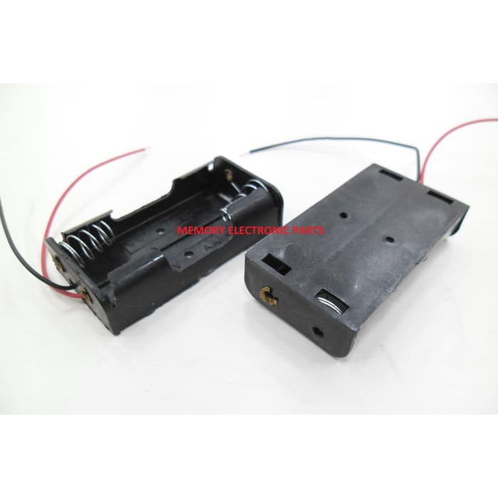 2X AA BATTERY HOLDER BATERAI CASE BATERE BOX KOTAK BATRE + KABEL