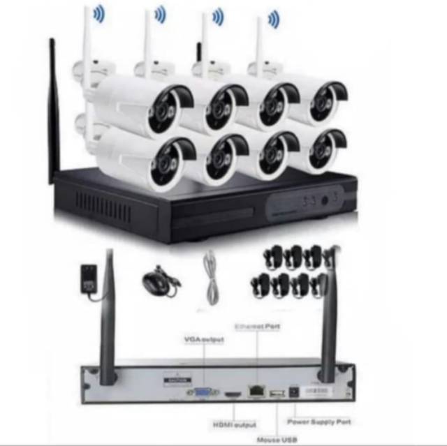 PAKET NVR KIT/CCTV WIRELESS NVR 8 CHANNEL CAMERA 5MP + GRATIS HDD 1TB