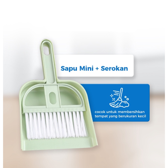 ❤ IJN ❤ Sapu Mini set Serok Cikrak /Sapu mini plus dustpan Pengki Serbaguna kecil kebersihan karpet mobil/sapu meja laptop