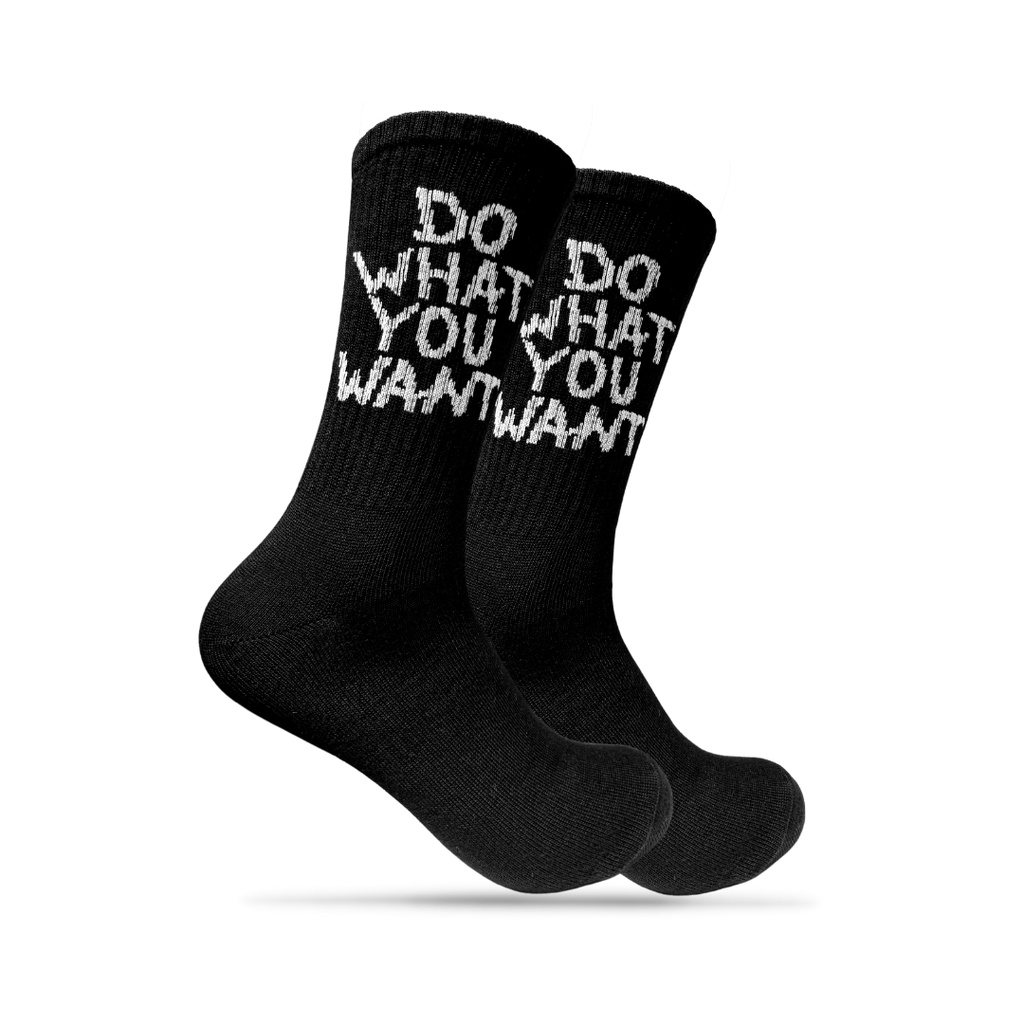 Kaos Kaki Oldschool - kaos Kaki Motif DoWhatYouWant Hitam - The Muds Official