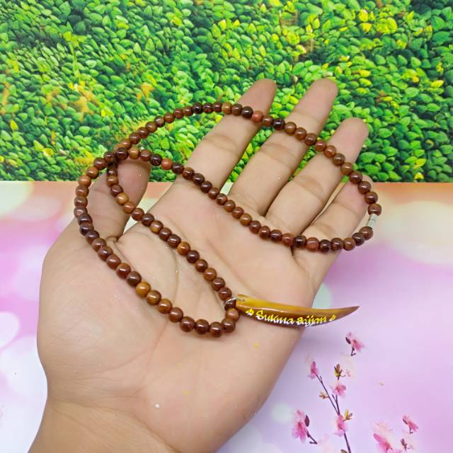 Kalung Kaokah taring taji full butir bisa ukir nama Custom Nama Motif Taji Full Butir Kaokah Kokka Asli Koka Kaoka kaukah