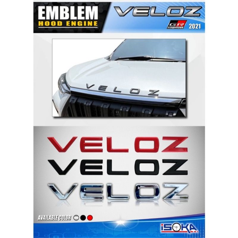 emblem kap mesin Veloz 2021 2022 chrome merah hitam