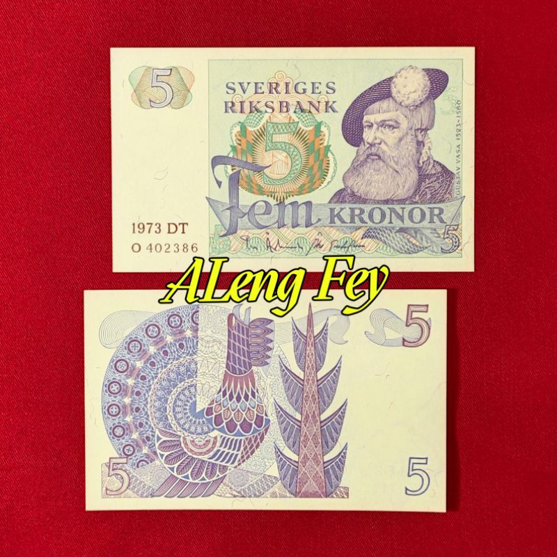 uang asing Swedia 5 Kronor 1965-1981