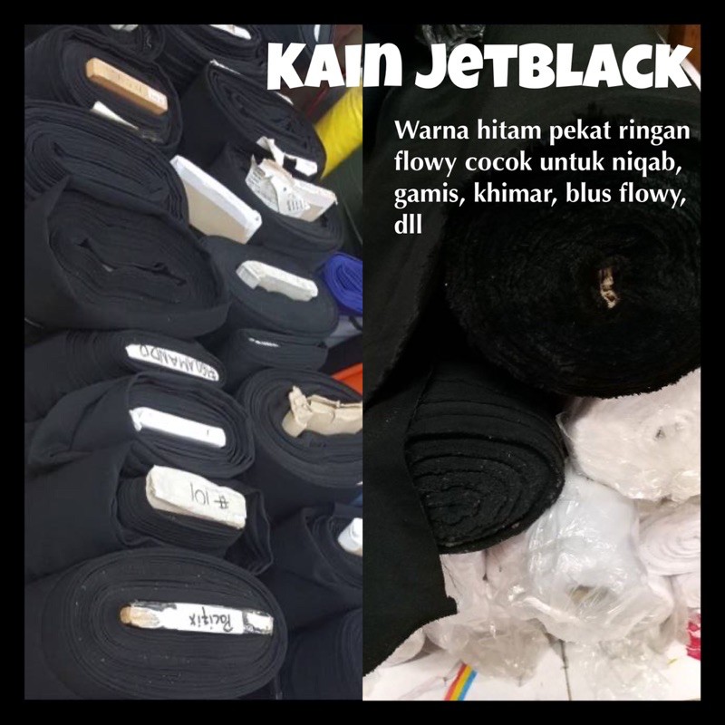 NEW! Kain Jetblack / Jet Black Niqab Gamis Khimar Super Black Kiara