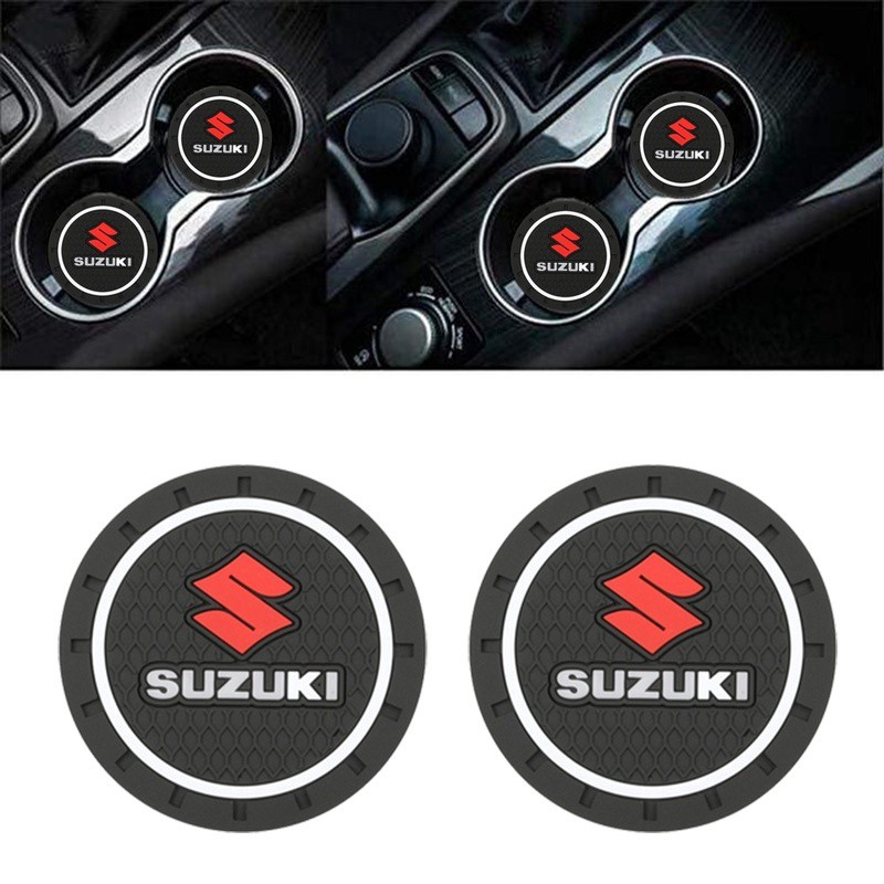 2 Pcs Mobil Coaster Cangkir Air Botol Pemegang Anti-Slip Pad Mat Silica Gel untuk Dekorasi Interior Mobil Styling Aksesoris For Suzuki Vitara Swift XL7 Presso Dzire Jimny Ciaz Celerio Ertiga