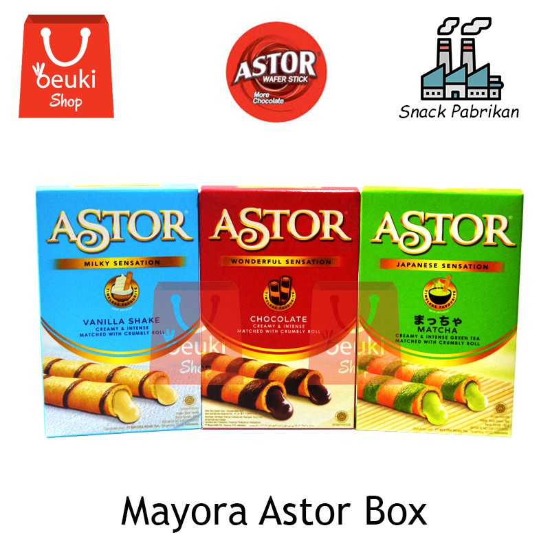 

Mayora Astor Wafer Stick Aneka Rasa Kemasan Box - 40gr