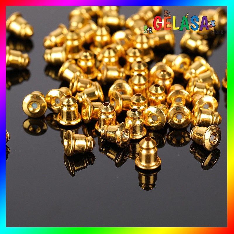 Gelasa Penutup Anting Ear Stoppers Metal 10pcs (5 pairs)