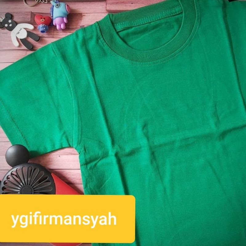 Kaos Polos Anak-Anak Cewe/Cowo Warna Hijau Fuji